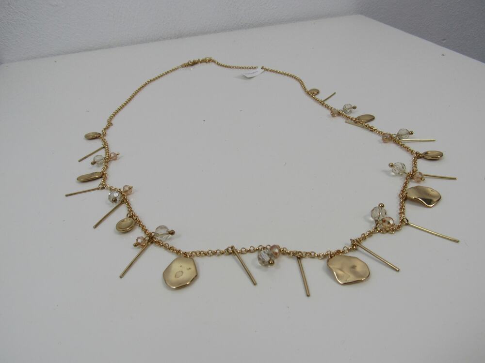 NWT Vera Bradley Petals Cluster Gold Tone Clear Rhinestone Necklace NEW